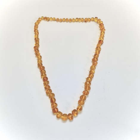 Natural Amber Bead Necklace (Honey)